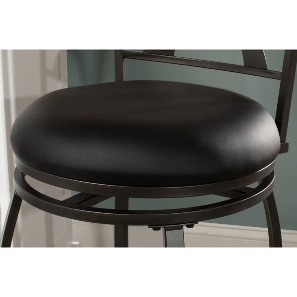 Copper Grove Essonnes Pewter/Black Metal/or Vinyl Swivel Counter-Height Stool - Single - Counter Height