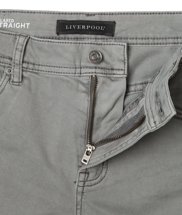 Liverpool Men's Pigment Dyed Stretch Relaxed Straight Pant - Sharkskin - 32x34