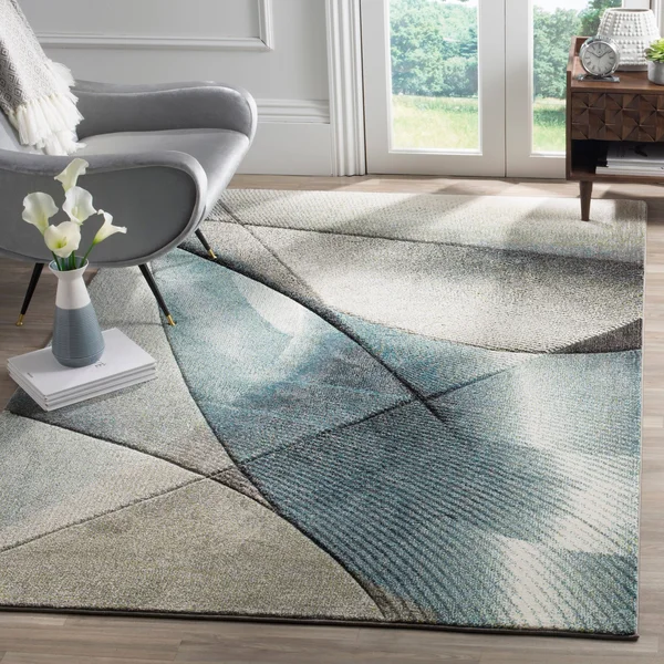 Safavieh Hollywood Rug Collection HLW715P - Grey - Orange - 9& x 12&