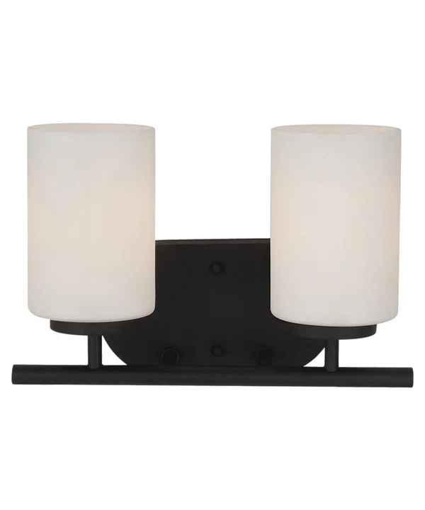 Sea Gull Lighting 41161-839 - Oslo Glass Wall Sconce Lighting, 2 Light, 150W, Blacksmith