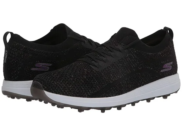 Skechers Women's Go Golf Max - Glitter Golf Shoes, Black/Multi, 8.5