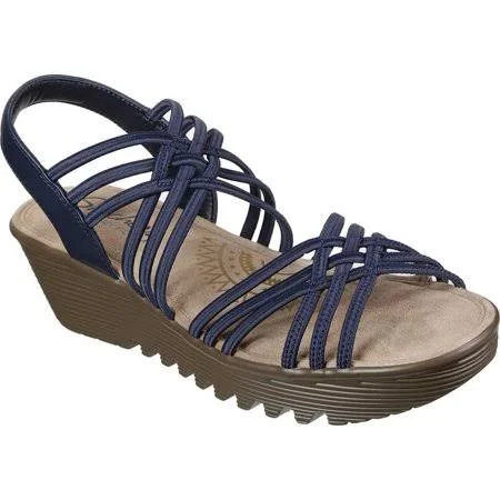 Women's Skechers Petite Parallel Strappy Sandal, Adult, Size: 8 M, Navy
