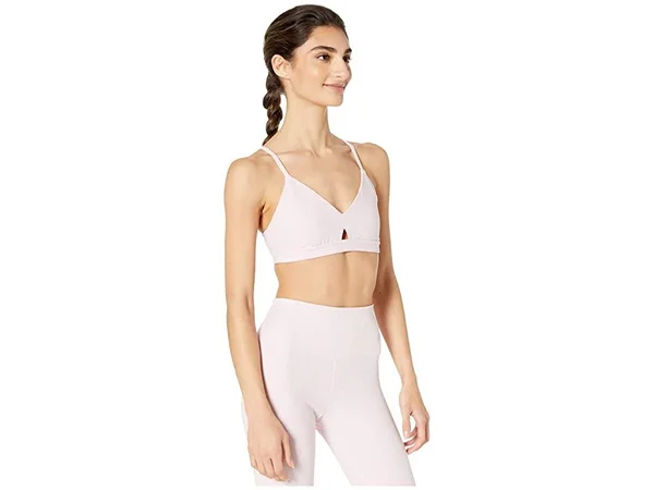 Alo Yoga - Alosoft Lounge Bra in Soft Pink Heather, Size: Small