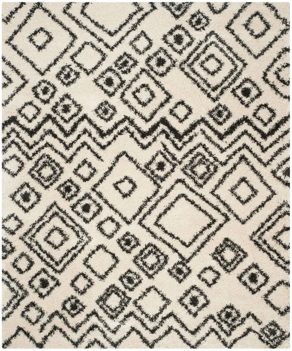 Safavieh Belize Shag SGB488B 8&6x22 x 12&0x22 Ivory - Charcoal Area Rug