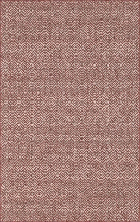 Unique Loom Outdoor Deco Area Rug (5& 0 x 8& 0 - Rust Red)