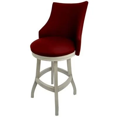 Esita Swivel Wood Bar & Extra Tall Stool Red Barrel Studio Color: Antique White, Upholstery: Red, Seat Height: Bar Stool (30