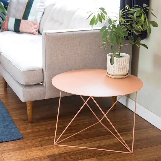 West Elm Octahedron Side Table Salmauve