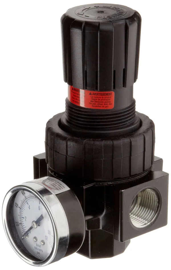 Parker 07R418AC Regulator - Relieving Type, 2-125 PSI Pressure Range, Gauge, 90 SCFM, 3/4x22 NPT