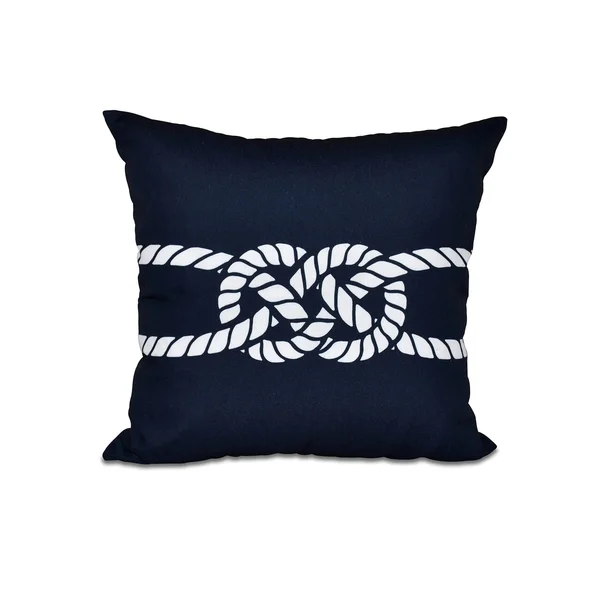 16x22 Navy Blue Throw Pillow with Knot Design - Down Alternative Filler