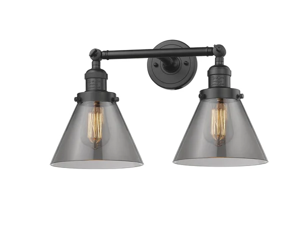 Innovations Lighting Large Cone 2 Light Bath Vanity Light 208 OB G43 (Bronze)