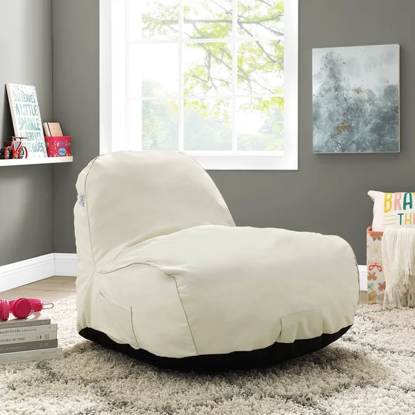 Loungie Nylon Bean Bag Chair Indoor/Outdoor Water Resistant Beige