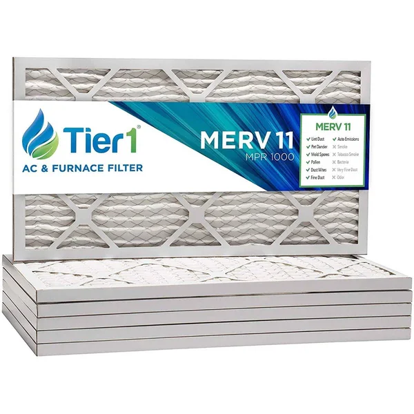 Tier1 10x24x1 MERV 11 Pleated Ultra Allergen AC Furnace Air Filter 6 Pack
