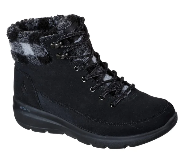 Skechers Women's on The Go Glacial Ultra - Timber Boots - Black/Gray, 7.5