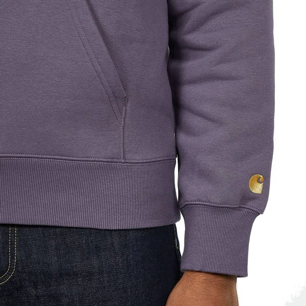 Carhartt WIP Chase Neck Zip Sweatshirt - Provence, Gold - L - Men