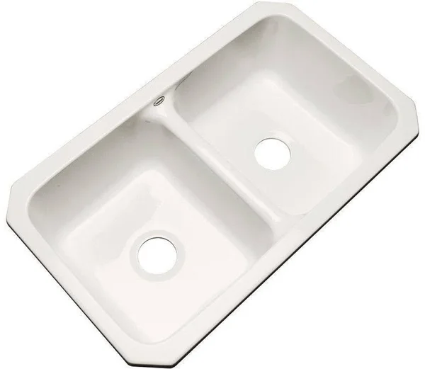 Thermocast Newport Undermount Acrylic 33 in. 0-Hole Double Basin Kitchen Sink