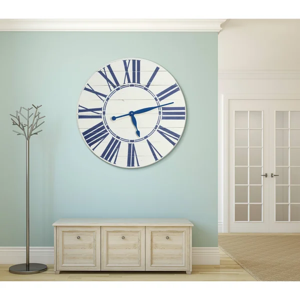Oversized Farmhouse Wall Clock Finish: White/Green, Size: Medium