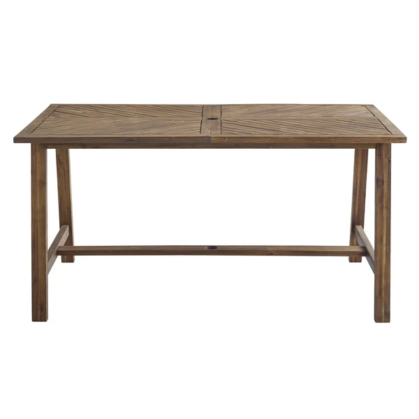 Walker Edison 60x22 Acacia Wood Chevron Dining Table - Dark Brown