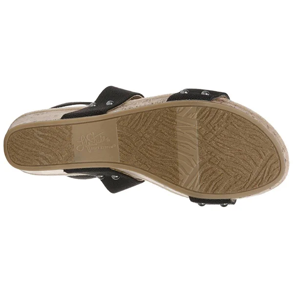 LifeStride Del Mar Women's Wedge Sandals - Size: 9.5 Wide, Black