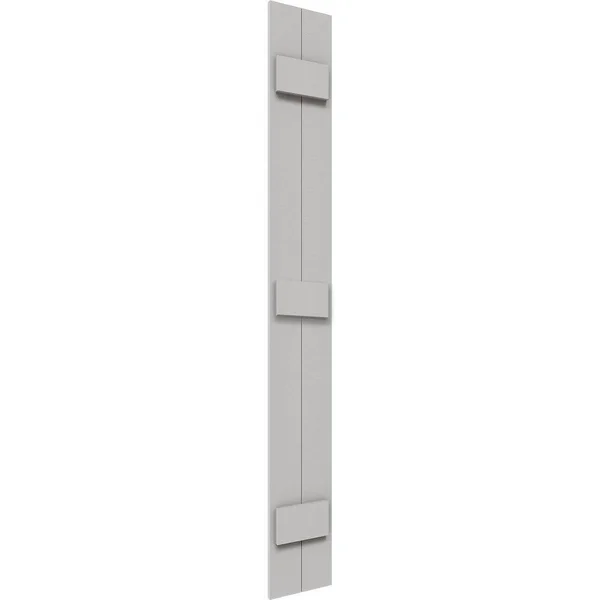 Ekena Millwork FBJ06S21X090RUF 21 1/2x22W x 90x22H Rustic Four Board Joined Board-n-Batten Faux Wood Shutters (Per Pair)