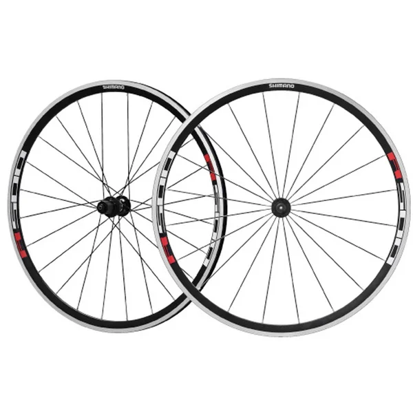 Shimano R501-30 Alloy Clincher Road Bike Wheelset, 700C, Black/Silver