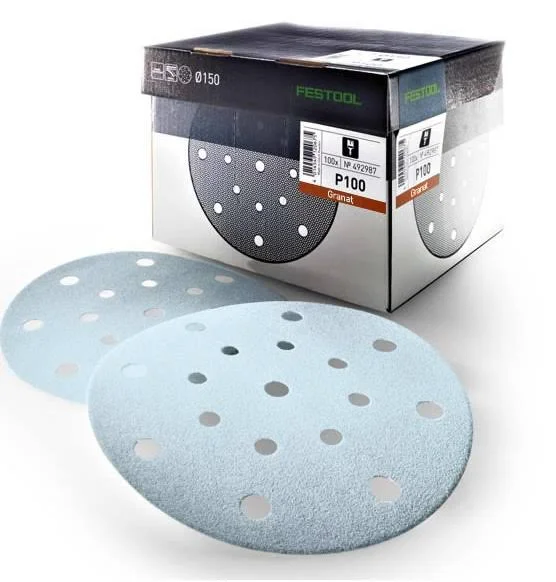 Festool Abrasive Granat 6x22 Dia, 320 Grit, 100 Pack 496985
