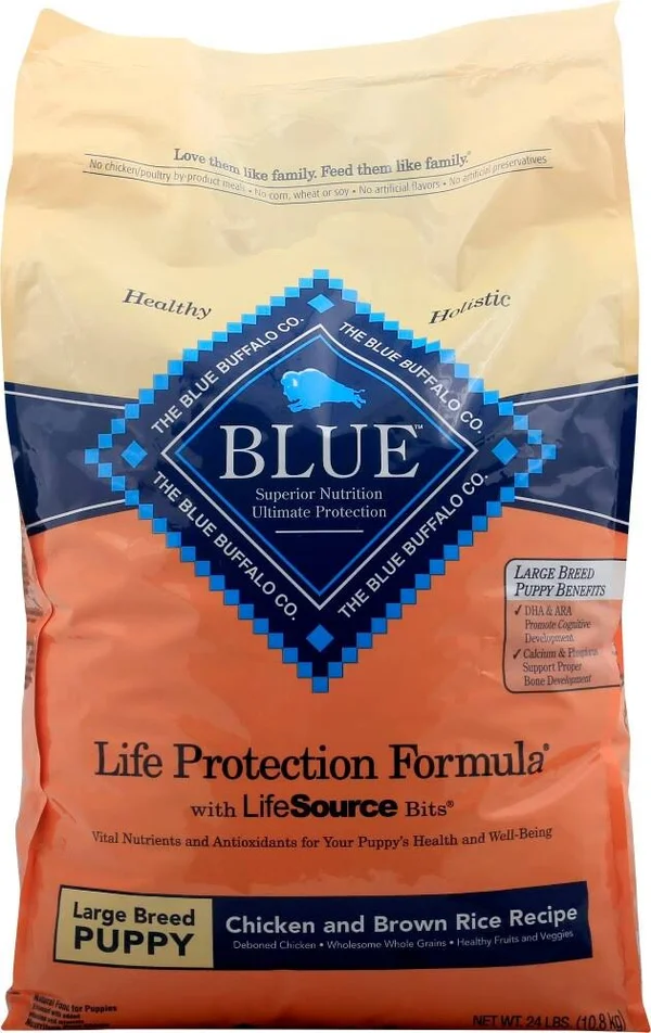 Blue Buffalo Life Protection Formula Dog Food, Chicken and Brown Rice Recipe, Large Breed Puppy - 24 lbs (10.8 kg)