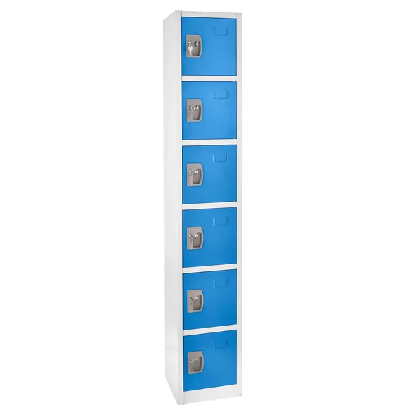 AdirOffice Large Locker w/ 6 Doors & 6 Hooks - Blue 629-206-BLU