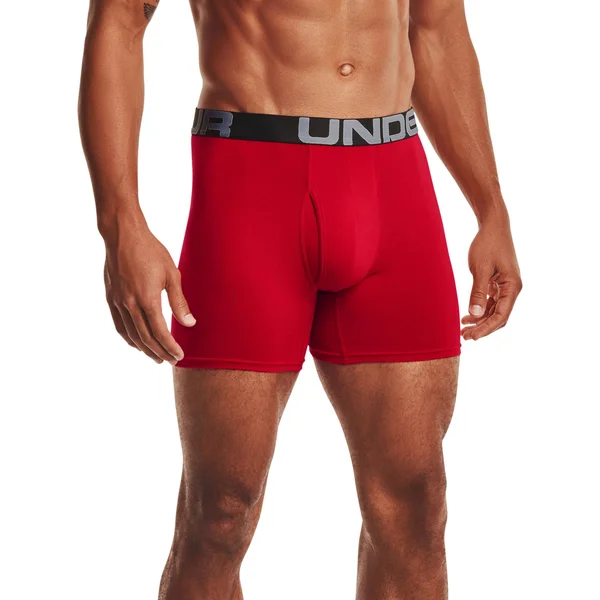 Under Armour Men's Charged Cotton 6x22 Boxerjock 3-Pack Red XL