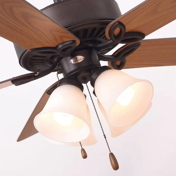 Emerson Builder Plus 50x22 Ceiling Fan with Light Kit - Oil Rubbed Bronze - Dark Cherry/Medium Oak Blades