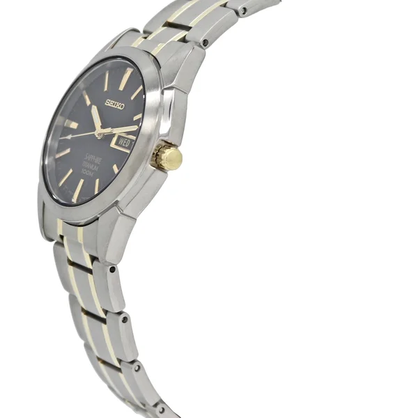 Seiko SGG735 Men's Watch - 37 mm - Two Tone Titanium Bracelet Case - Sapphire Crystal Quartz Black Dial