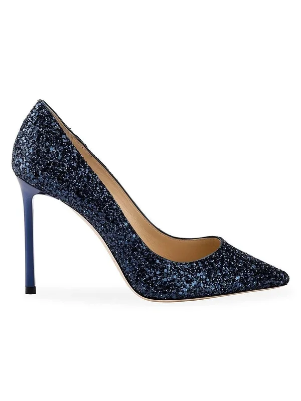 Jimmy Choo Romy 85mm Glitter Pumps - Blue, Women's, 40eu