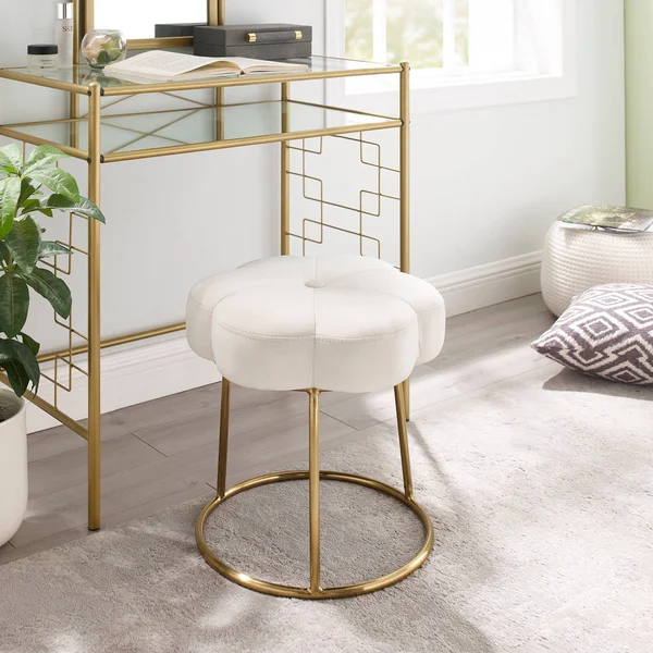 Linon Seraphina Accent Vanity Stool, White