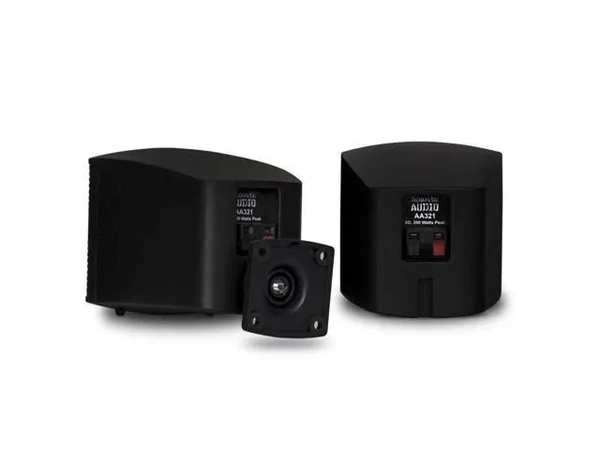 Acoustic Audio Aa321b Bluetooth Indoor Mountable Powered Black 4 Speaker Pack