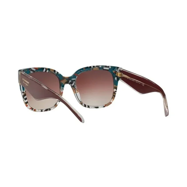 Burberry BE4271F Square Sunglasses - 56-21-145, 3731E2-TOP Green on Check