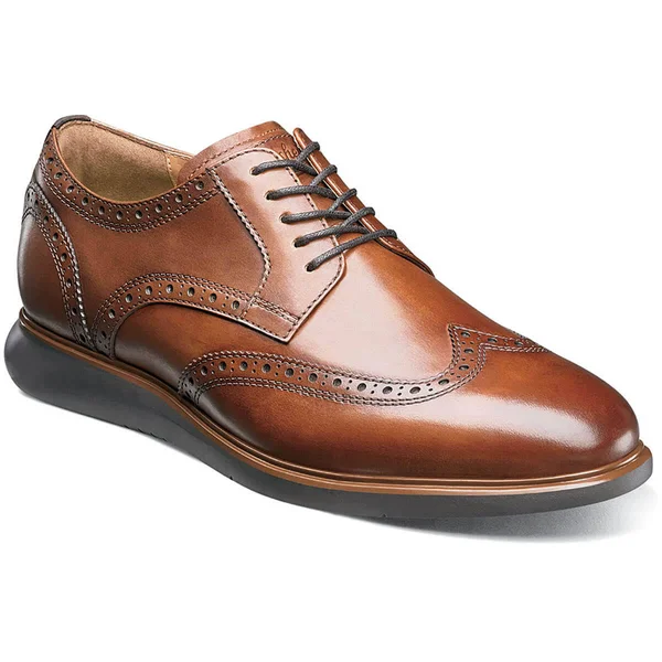 Florsheim Fuel Wingtip Oxford 8.5 Men's Cognac