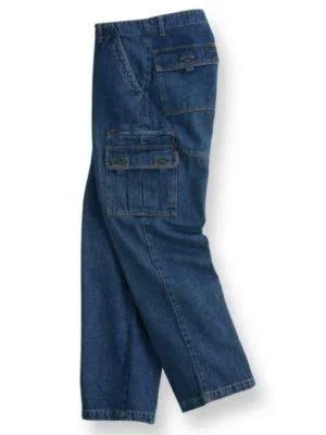 Scandia Woods Men's Relaxed-Fit 7-Pocket Cargo Pants, Stonewash Denim 36 S