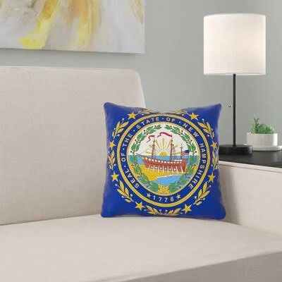 New Hampshire Flag in - Poly Proplin/Throw Pillow-Concealed Zipper-Indoo East Urban Home Size: 26x22 x 26