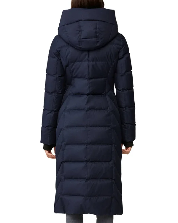 Soiau0026Kyo Talyse Maxi-Length Brushed Down Coat in Lapis - Women - Xxs