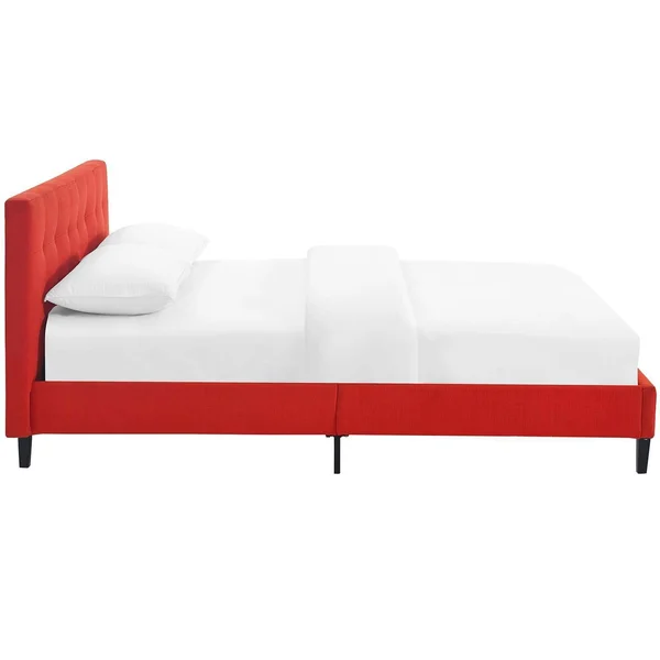 Modway Linnea Fabric Upholstered Platform Bed - Atomic Red, Full