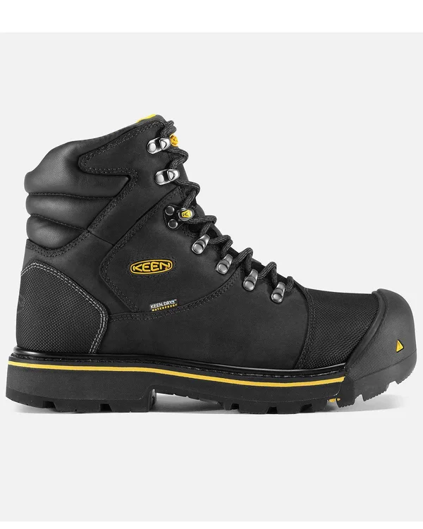 Keen Utility Men's WP Steel Toe Milwaukee Work Boots, Black, Size 13