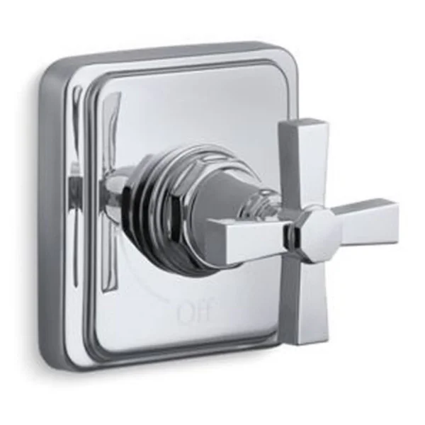 KOHLER K-T13174-3A-CP Pinstripe Pure Volume Control Trim - Cross Handle, Polished Chrome