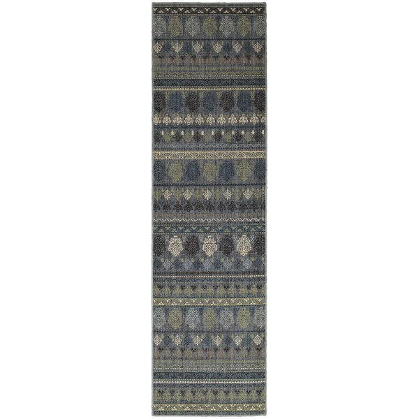 Tommy Bahama Vintage 591E2 2&7x22 x 9&4x22 Runner Blue - Blue Area Rug