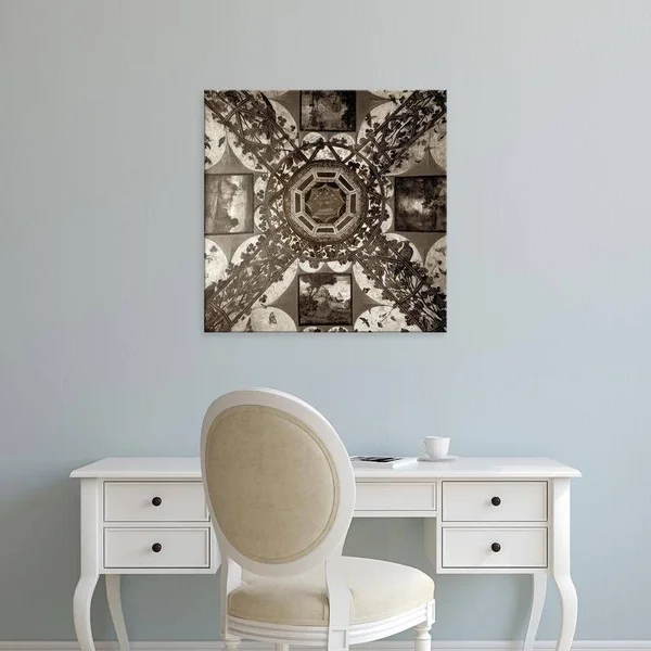 Easy Art Prints Alan Blaustein's 'Giardini Italiano #5' Premium Canvas Art - 30 x 30 - Brazilian Barnwood Frame