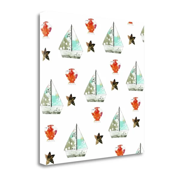 25x22 x 25x22 Sailboats Pattern by Sarah Ogren Fine Art Giclee Print