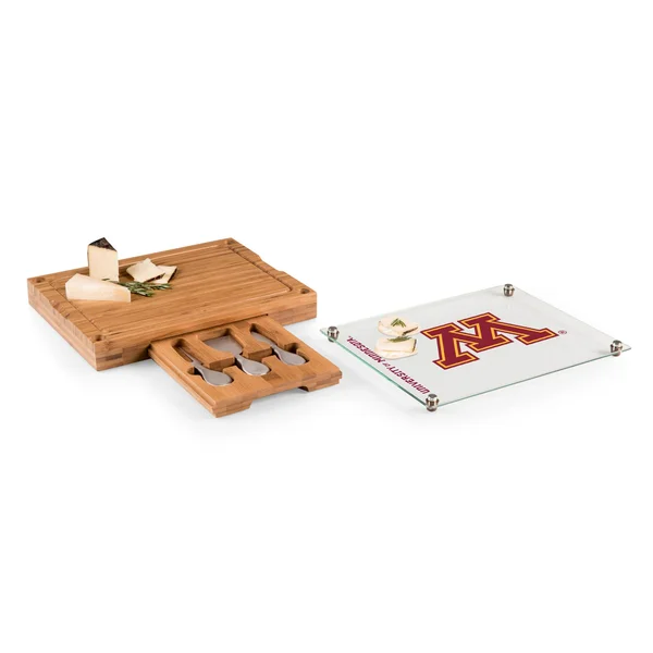 Minnesota Golden Gophers - Concerto Bamboo Cutting Board/Tray and Cheese Tools Set