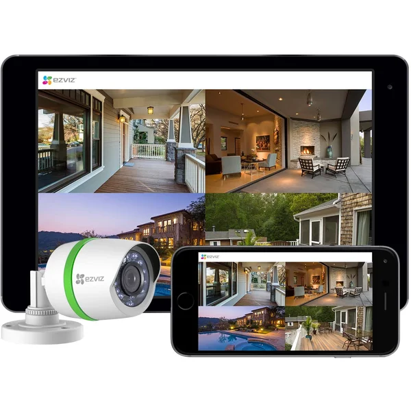 Ezviz Smart Home 1080p Security System, 6 Weatherproof HD 1080p Cameras, 8 Channel DVR