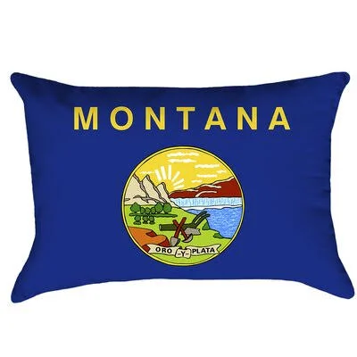 Montana Flag East Urban Home Fill Material: Polyester, Product Type: Lumbar Pillow, Cover Material: Faux Suede-Concealed Zipper