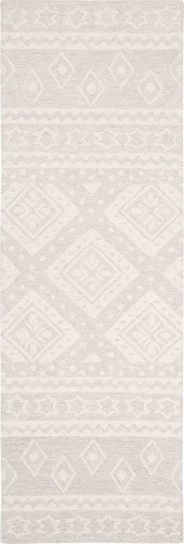 Safavieh Micro-Loop MLP501G 5&0x22 x 5&0x22 Round Grey - Ivory Area Rug