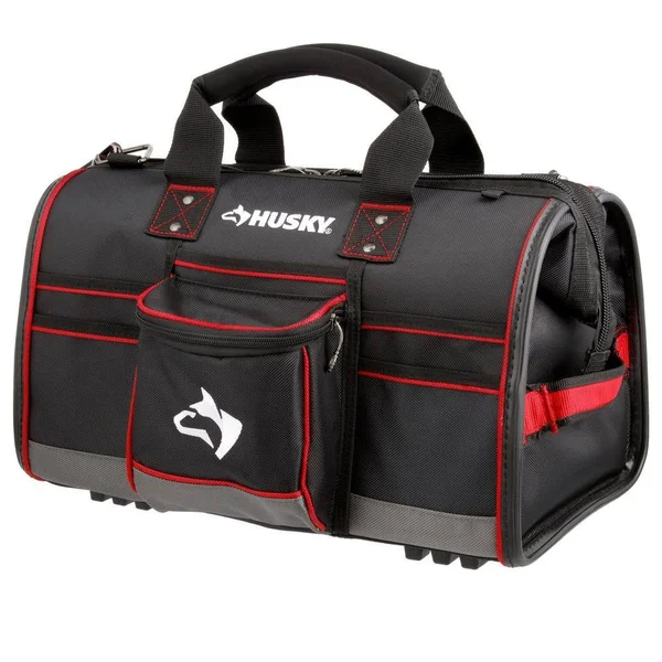 Husky 67127-02 18 in. Large Mouth Tool Bag with Tool Wall