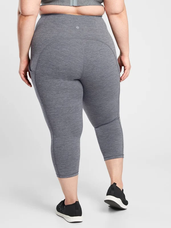 Athleta Women's Ultimate Stash Pocket Capri Grey Heather Petite Size M